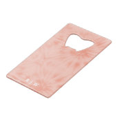 Tie Dye | Koraalroze moderne pasta Creditkaart Flessenopener (Voorkant Gekanteld)