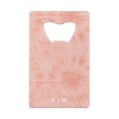 Tie Dye | Koraalroze moderne pasta Creditkaart Flessenopener (Achterkant)