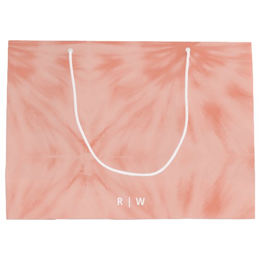 Tie Dye | Koraalroze moderne pasta Groot Cadeauzakje (Achterkant)