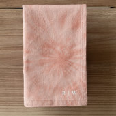Tie Dye | Koraalroze moderne pasta Handdoek