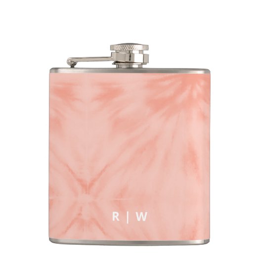 Tie Dye | Koraalroze moderne pasta Heupfles (Voorkant)