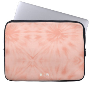 Tie Dye   Koraalroze moderne pasta Laptop Sleeve
