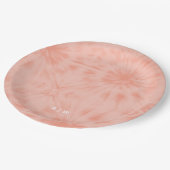 Tie Dye | Koraalroze moderne pasta Papieren Bordje (Gekanteld)