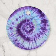 Tie Dye Label Paars en blauw