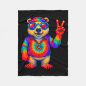 Tie-dye Lar Bear Peace Sign Hip  Fleece Deken (Voorkant)