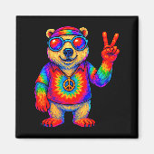 Tie-dye Lar Bear Peace Sign Hip  Magneet (Voorkant)