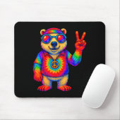 Tie-dye Lar Bear Peace Sign Hip Muismat (Met muis)