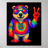 Tie-dye Lar Bear Peace Sign Hip Poster (Voorkant)
