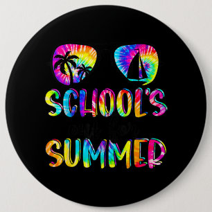 Tie Dye Last Day Of School Schools Out For Summer Ronde Button 6,0 Cm