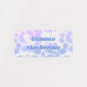 Tie Dye Lavender Blue Kinder Name Clothing Labels (Design 2)