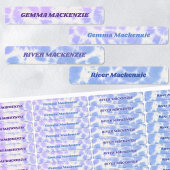 Tie Dye Lavender Blue Kinder Name Waterproof Labels