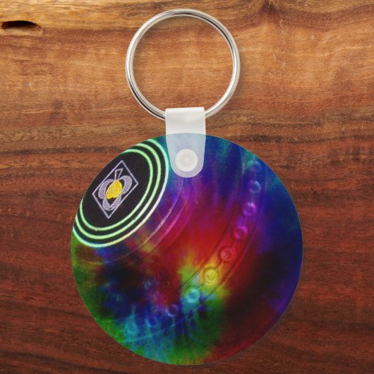 Tie Dye Lawn Bowls, keyring Sleutelhanger (Achterkant)