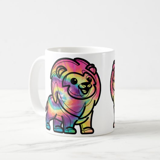 Tie Dye Leeuw Koffiemok (Voorkant links)