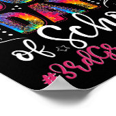 Tie Dye Leopard Happy 100th Day of School 3rd Afst Poster (Hoek)