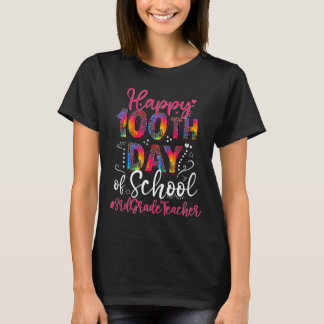 Tie Dye Leopard Happy 100th Day of School 3rd Afst T-shirt
