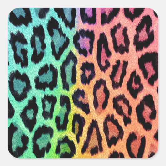Tie Dye Leopard Print Vierkante Sticker (Voorkant)