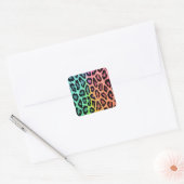 Tie Dye Leopard Print Vierkante Sticker (Envelop)