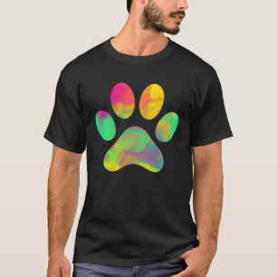 Tie Dye Liefde Hond Poot Afdruk Dier Poothond T-shirt