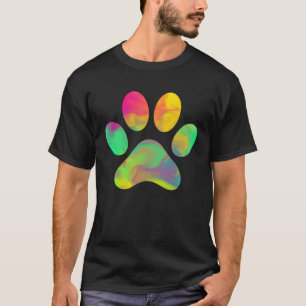 Tie Dye Liefde Hond Poot Print Dierlijke Poot Hond T-shirt