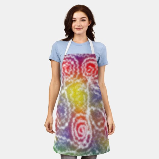 Tie Dye Line Art Apron Schort (Gedragen)