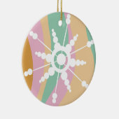 Tie Dye Liquid Retro Groovy kerstbeige Green Keramisch Ornament (Rechts)