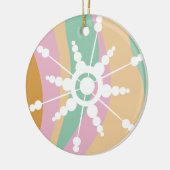Tie Dye Liquid Retro Groovy kerstbeige Green Keramisch Ornament (Links)
