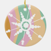 Tie Dye Liquid Retro Groovy kerstbeige Green Keramisch Ornament (Achterkant)