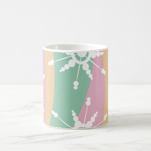 Tie Dye Liquid Retro Groovy kerstbeige Green Koffiemok (Center)