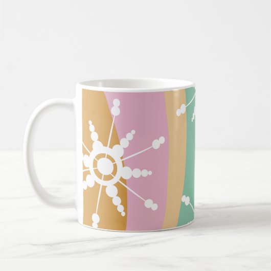 Tie Dye Liquid Retro Groovy kerstbeige Green Koffiemok (Links)