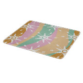 Tie Dye Liquid Retro Groovy kerstbeige Green Snijplank (Hoek)