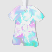 Tie Dye Liquid Retro Groovy Kerstroze Blauw Ornament (voorkant)
