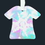 Tie Dye Liquid Retro Groovy Kerstroze Blauw Ornament<br><div class="desc">kersttanden Ornamenten met handgetekende,  vloeibaar kunstpatroon en sneeuwvlokken</div>