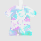 Tie Dye Liquid Retro Groovy Kerstroze Blauw Ornament (voorkant)