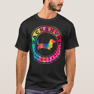 Tie Dye Long Hair Dachshund Dog Mom Dad Pet Lover T-shirt