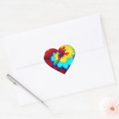 Tie Dye Look Celebrate Heart Sticker Kaart Seal (Envelop)