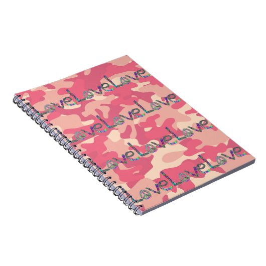 Tie Dye Love on Pink Camo Notitieboek (Rechterzijde)
