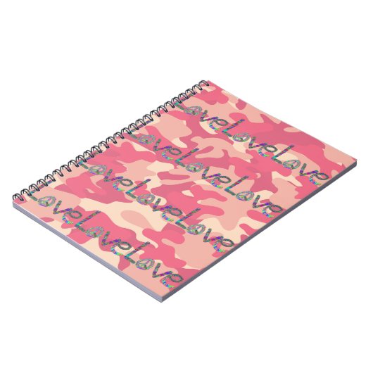 Tie Dye Love on Pink Camo Notitieboek (Linkerzijde)