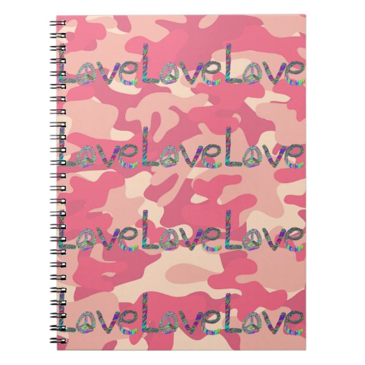 Tie Dye Love on Pink Camo Notitieboek (Voorkant)