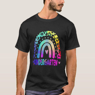 Tie Dye Luipaard Regenboog Kleuterleidster Rug T-shirt