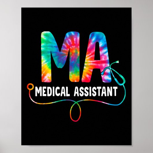 Tie Dye Ma Medische Instant Nurse Stethoscope Ma Poster (Voorkant)