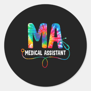 Tie Dye Ma Medische Instant Nurse Stethoscope Ma Ronde Sticker