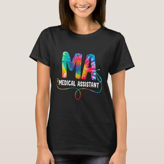 Tie Dye Ma Medische Instant Nurse Stethoscope Ma T-shirt (Voorkant)
