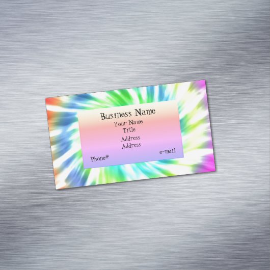 Tie Dye Magnetic Visitekaartje Magnetisch Visitekaartje (Voorbeeld)
