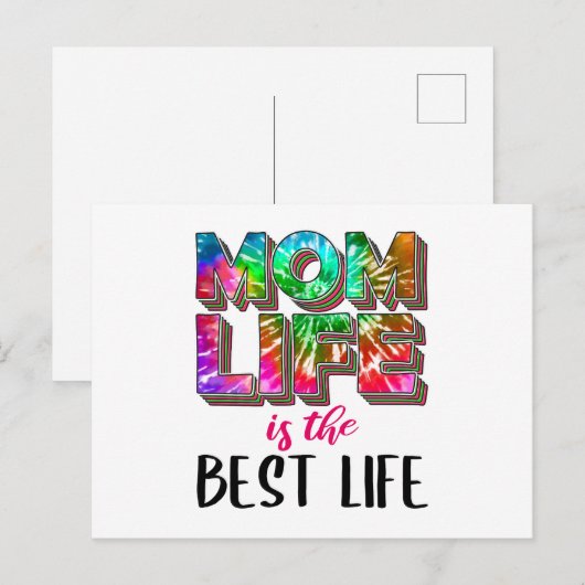 Tie Dye Mam Life is het beste leven Briefkaart (Voorkant / Achterkant)