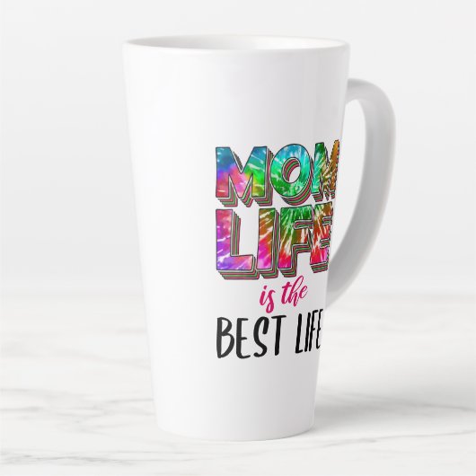Tie Dye Mam Life is het beste leven Latte Mok (Rechterhoek)