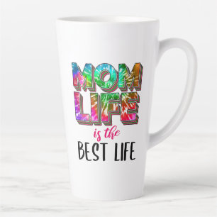 Tie Dye Mam Life is het beste leven Latte Mok