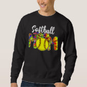Tie Dye mam Softball mama van Softball Player moed Trui (Voorkant)