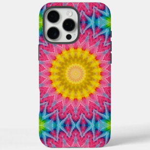 Tie Dye Mandala Kaleidoscoop Medaillon Bloem iPhone 16 Pro Max Hoesje