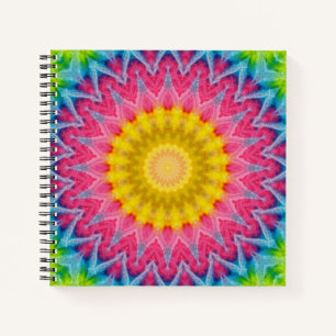 Tie Dye Mandala Kaleidoscoop Medaillon Bloem Notitieboek