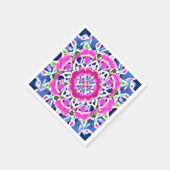 Tie Dye Mandala Patroon Denim blauw en roze Servet (Hoek)